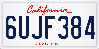 CA license plate 6UJF384
