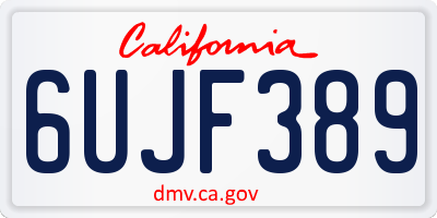 CA license plate 6UJF389