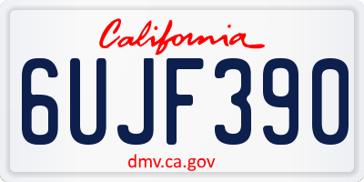 CA license plate 6UJF390