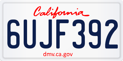 CA license plate 6UJF392