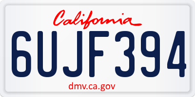 CA license plate 6UJF394