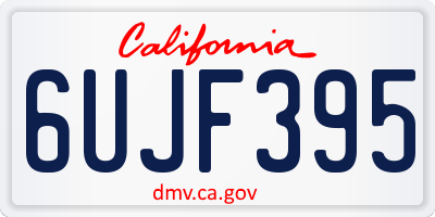 CA license plate 6UJF395