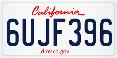CA license plate 6UJF396