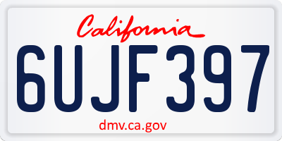 CA license plate 6UJF397