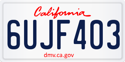 CA license plate 6UJF403