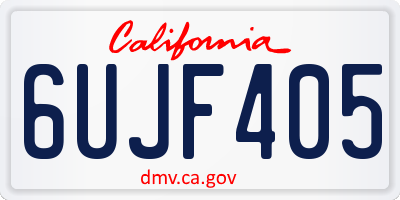 CA license plate 6UJF405