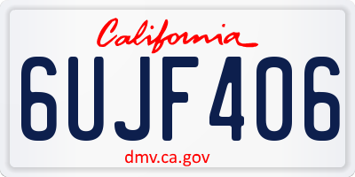CA license plate 6UJF406