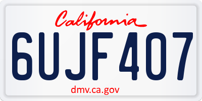 CA license plate 6UJF407