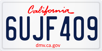 CA license plate 6UJF409