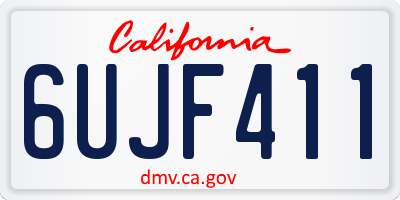 CA license plate 6UJF411