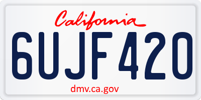 CA license plate 6UJF420