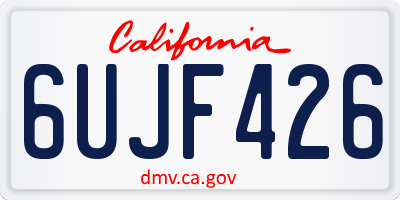 CA license plate 6UJF426