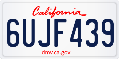 CA license plate 6UJF439