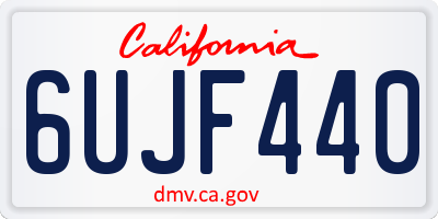 CA license plate 6UJF440