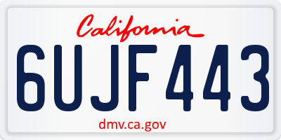 CA license plate 6UJF443