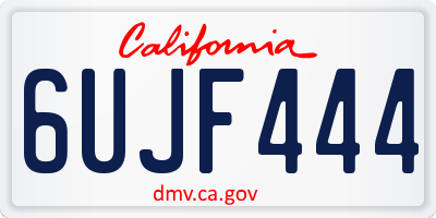 CA license plate 6UJF444