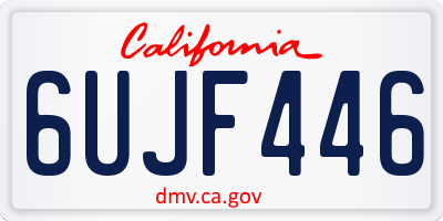 CA license plate 6UJF446