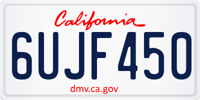 CA license plate 6UJF450