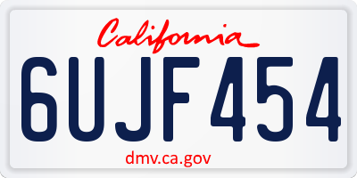 CA license plate 6UJF454