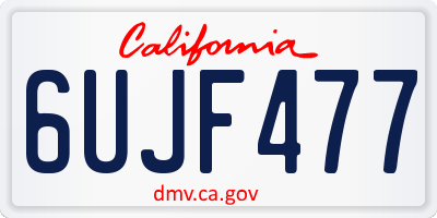 CA license plate 6UJF477