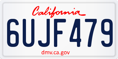 CA license plate 6UJF479