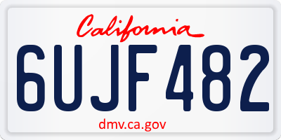 CA license plate 6UJF482