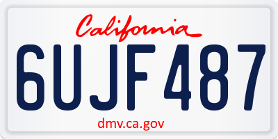 CA license plate 6UJF487