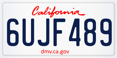 CA license plate 6UJF489