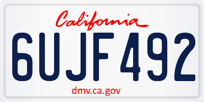 CA license plate 6UJF492