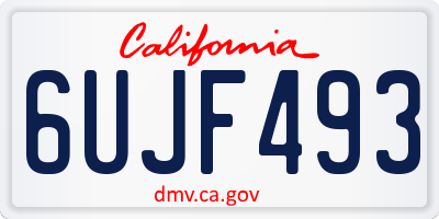 CA license plate 6UJF493
