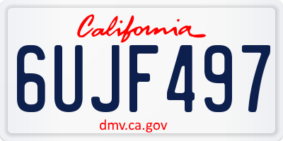 CA license plate 6UJF497