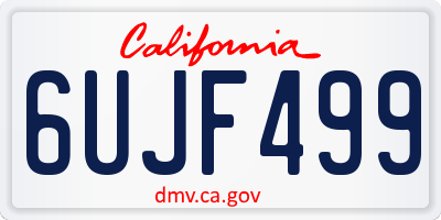 CA license plate 6UJF499