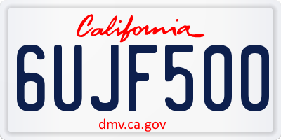 CA license plate 6UJF500