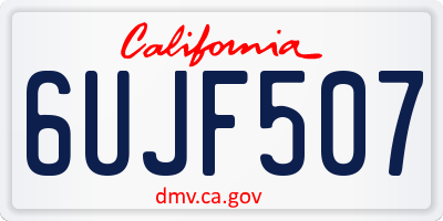 CA license plate 6UJF507