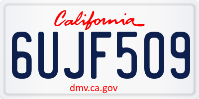 CA license plate 6UJF509