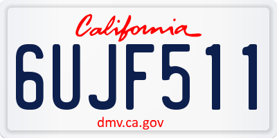 CA license plate 6UJF511