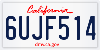 CA license plate 6UJF514