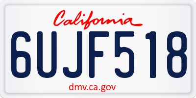 CA license plate 6UJF518