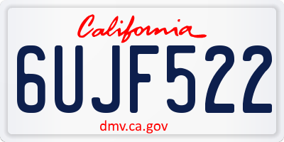 CA license plate 6UJF522