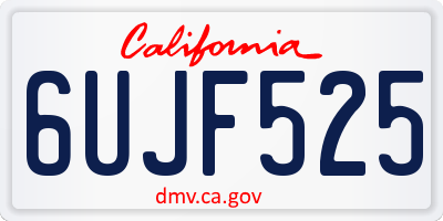 CA license plate 6UJF525