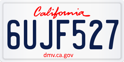 CA license plate 6UJF527