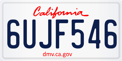 CA license plate 6UJF546