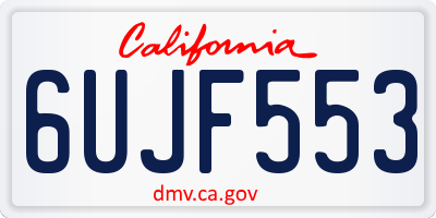 CA license plate 6UJF553