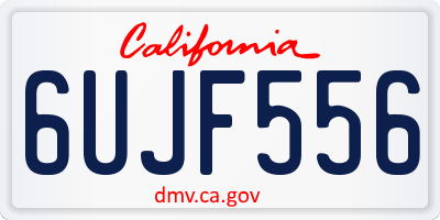 CA license plate 6UJF556