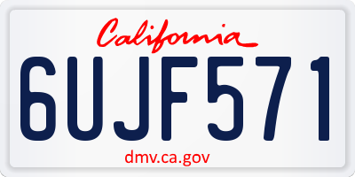 CA license plate 6UJF571