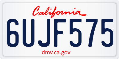 CA license plate 6UJF575