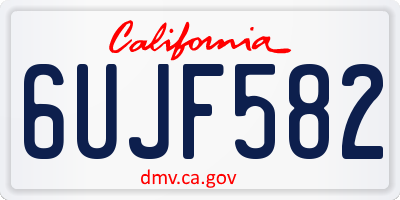 CA license plate 6UJF582