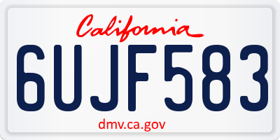CA license plate 6UJF583