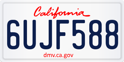 CA license plate 6UJF588