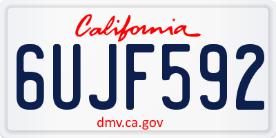CA license plate 6UJF592